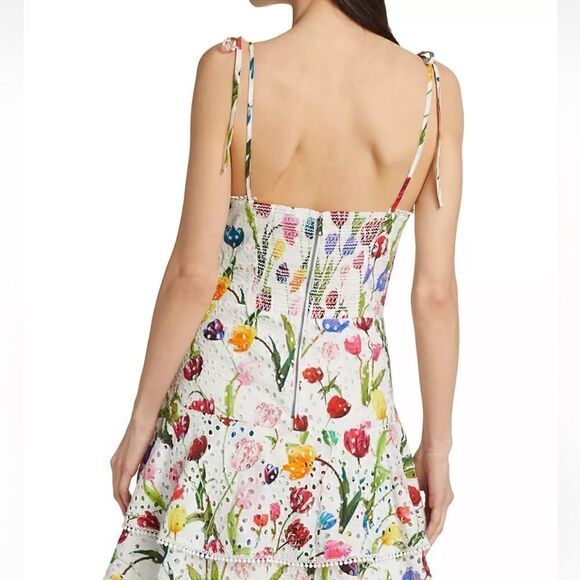 Alice + Olivia
Rosette Floral Eyelet Cotton Minidress - Picture 4 of 9